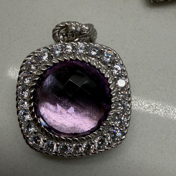 Judith Ripka Sterling Silver Amethyst Aquarius Cuff, Enhancer & Earring set - Picture 16 of 17